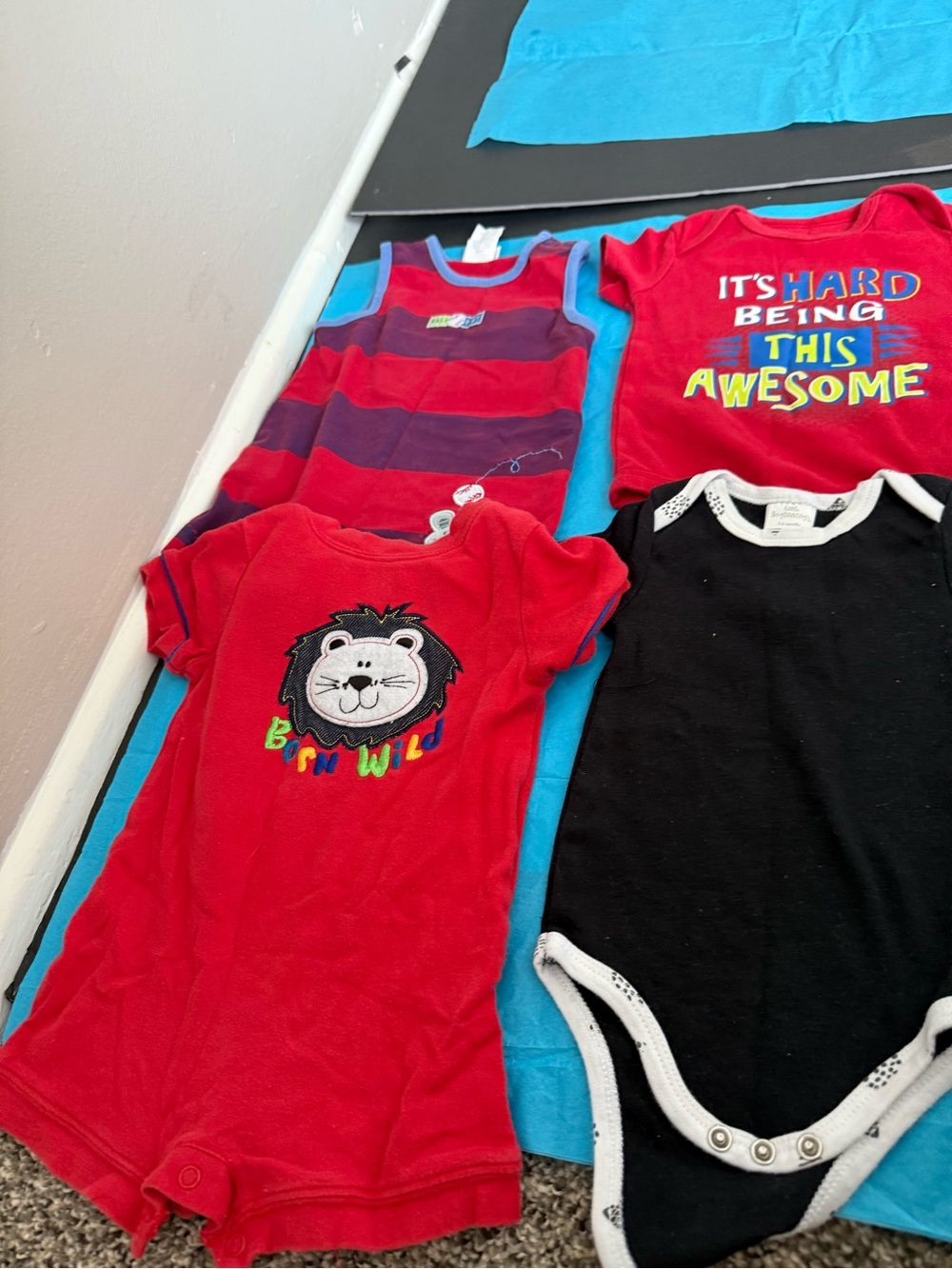 Carter's Red & Black Baby Bodysuits Pack